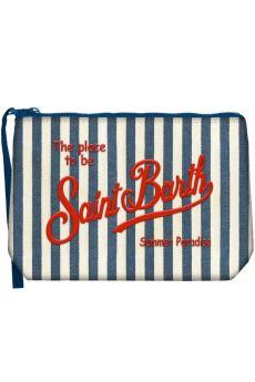 Pochette Aline effetto denim a righe