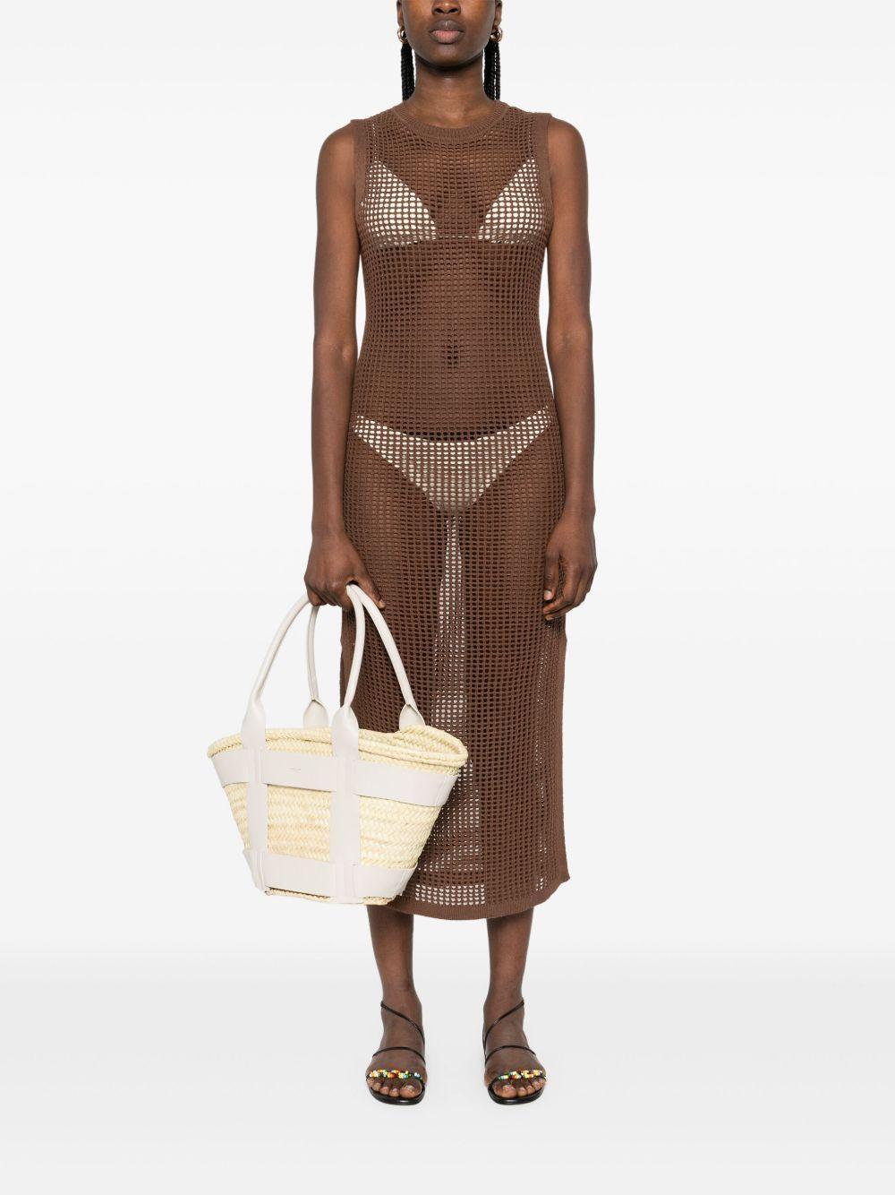 Abito midi in maglia traforata senza maniche EIE0001 09459L MC2 SAINT BARTH 