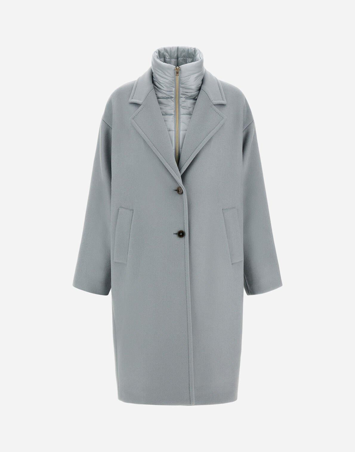 CAPPOTTO IN VELOUR WOOL CLOTH E NYLON ULTRALIGHT<BR/> CA000594D33477 9095 HERNO 
