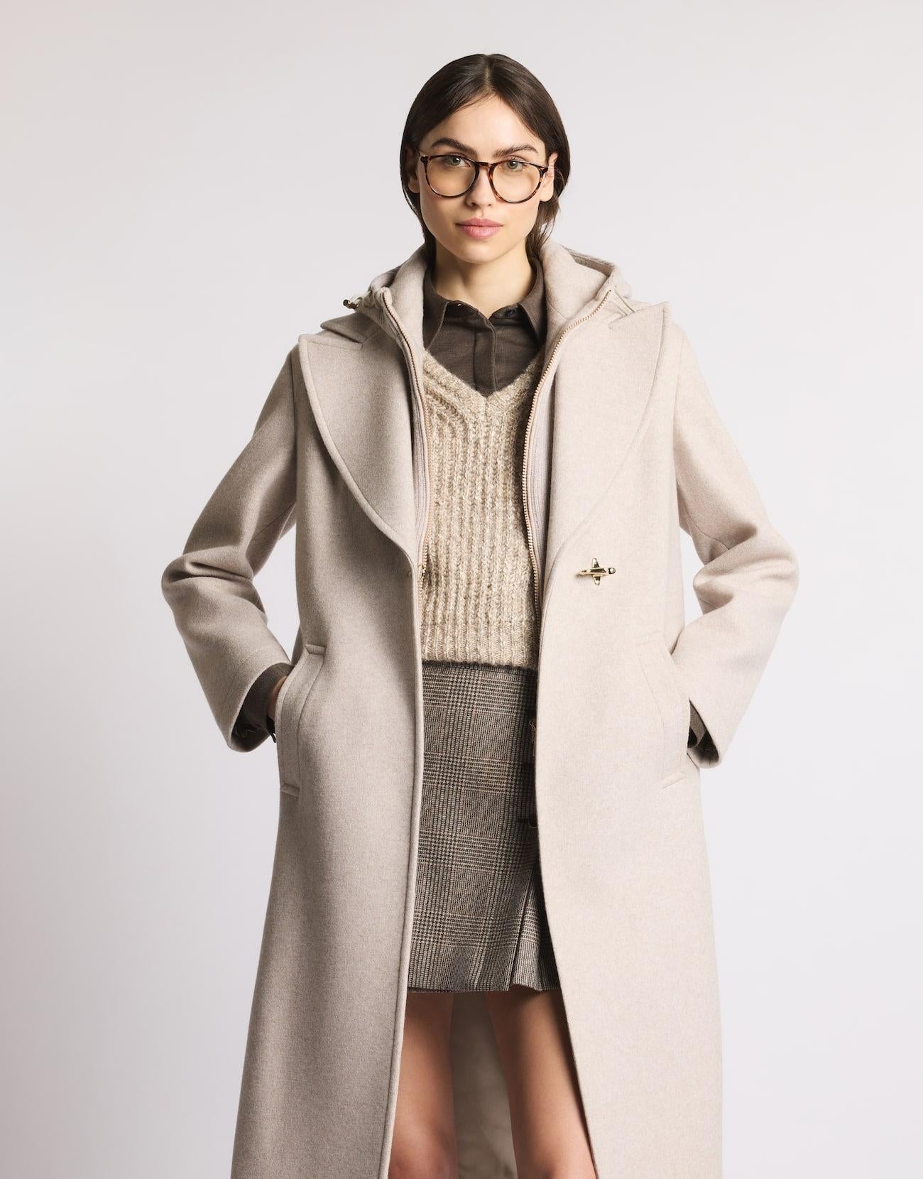 Cappotto Double Front in Jersey di Lana<BR/> NAW5951333JXQB C205 FAY 