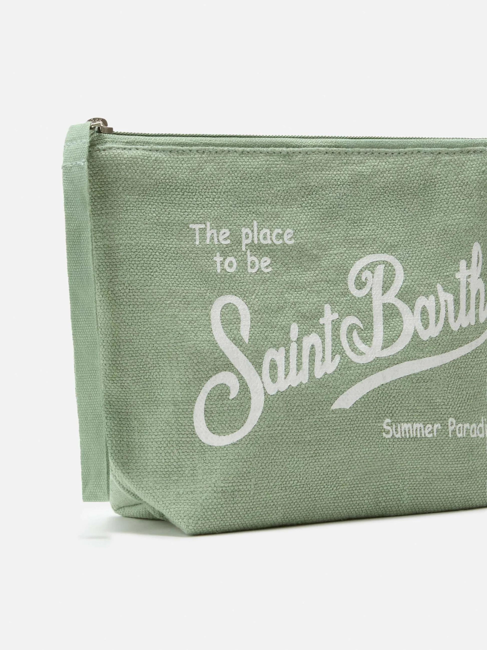 Pochette Aline in lino verde salvia tinta unita<BR/> ALI0004 00265L MC2 SAINT BARTH 