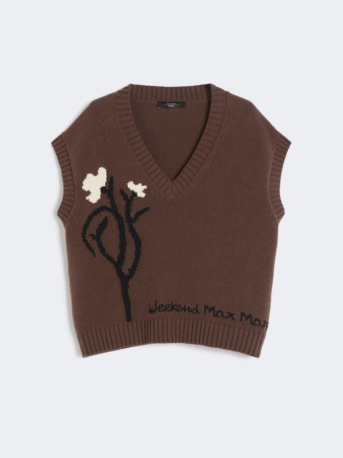 Gilet intarsiato in misto cotone CRUSCA 001 WEEKEND 