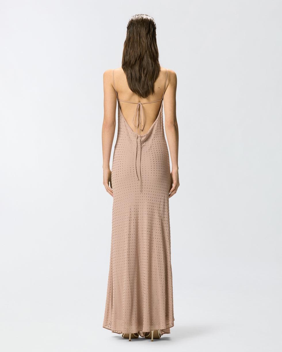 Abito slipdress lungo con strass<BR/> 106299A32X Q24 PINKO 
