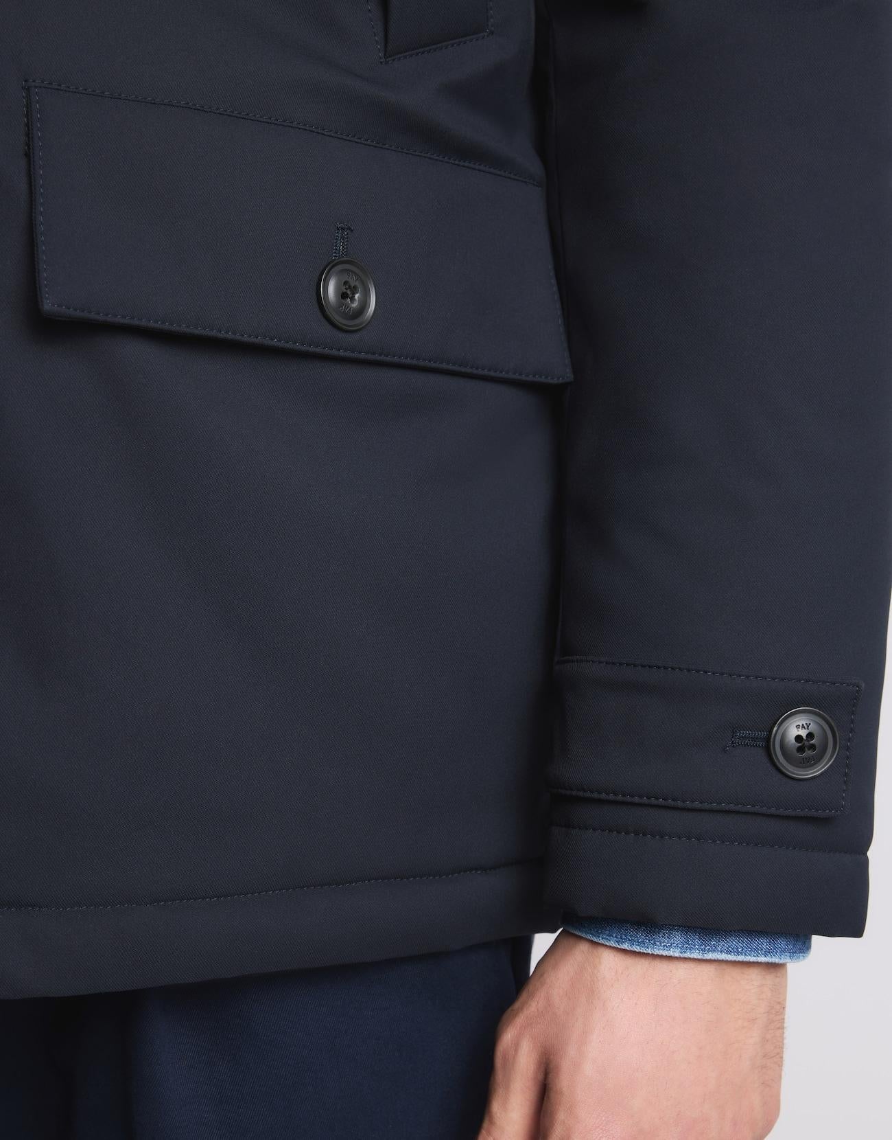 Parka Corto in Gabardine Tecnico<BR/> NAM13510220XLM U809 FAY 