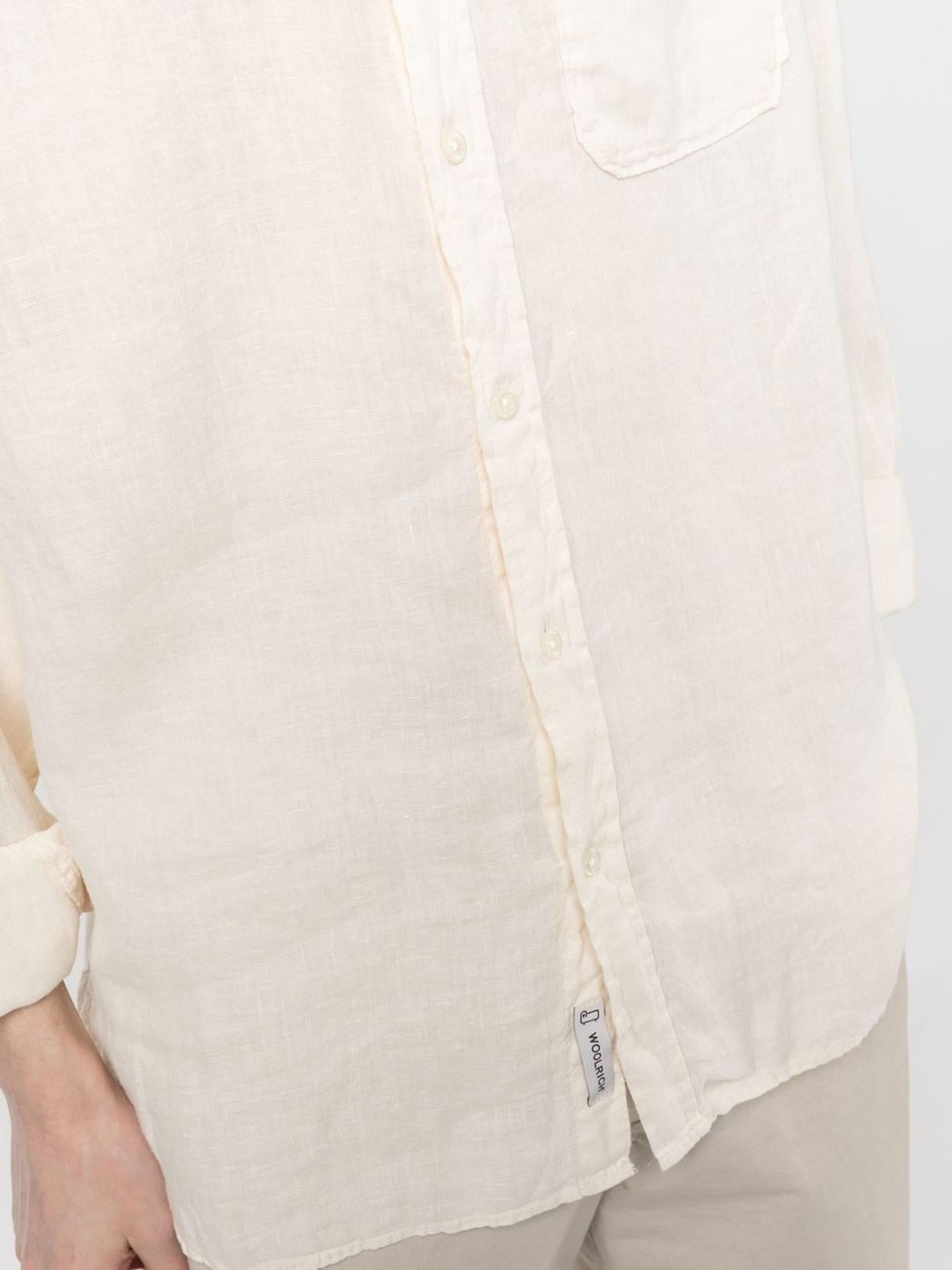 Camicia uomo in lino con collo coreano