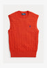 Gilet in cotone con lavorazione a trecce