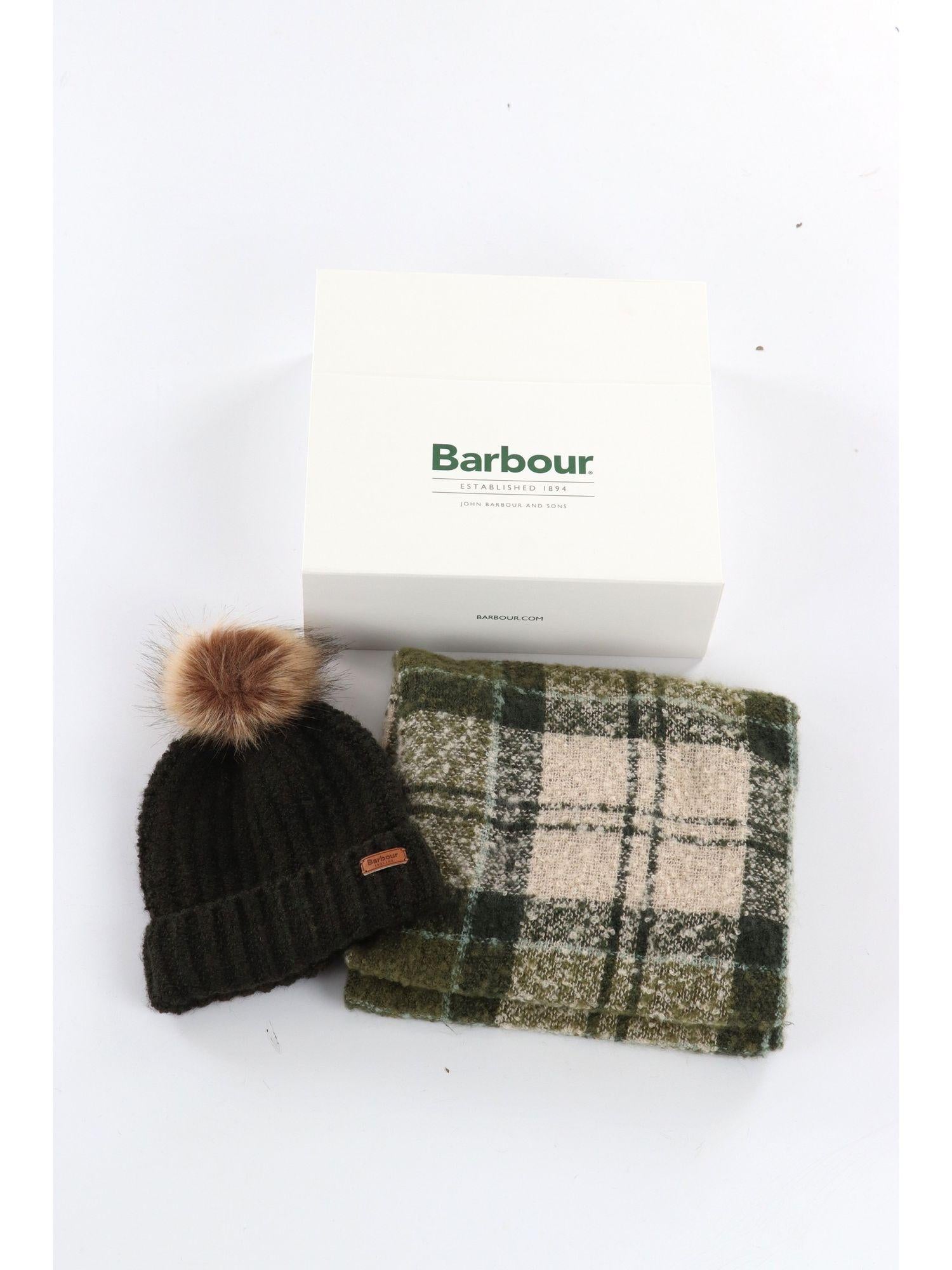 Set regalo berretto e sciarpa tartan Saltburn LGS0077 GN51 BARBOUR 