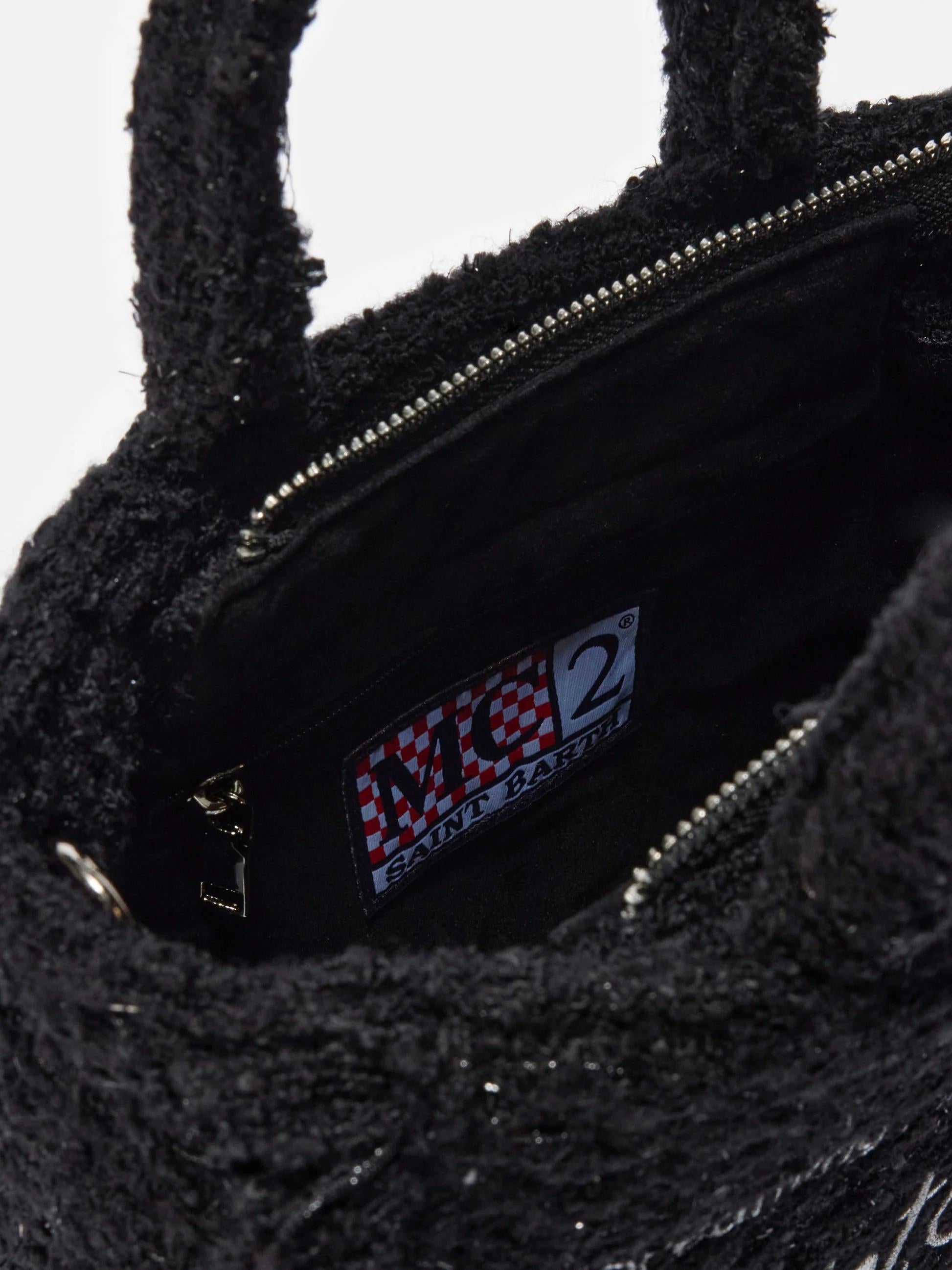 Borsa a mano Vanity Mini Tweed nera<BR/> VAMI026 00207I MC2 SAINT BARTH 