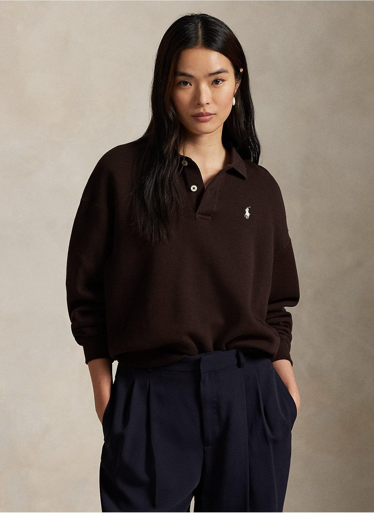 Polo donna oversize in misto cotone 211947966 009 RALPH LAUREN 
