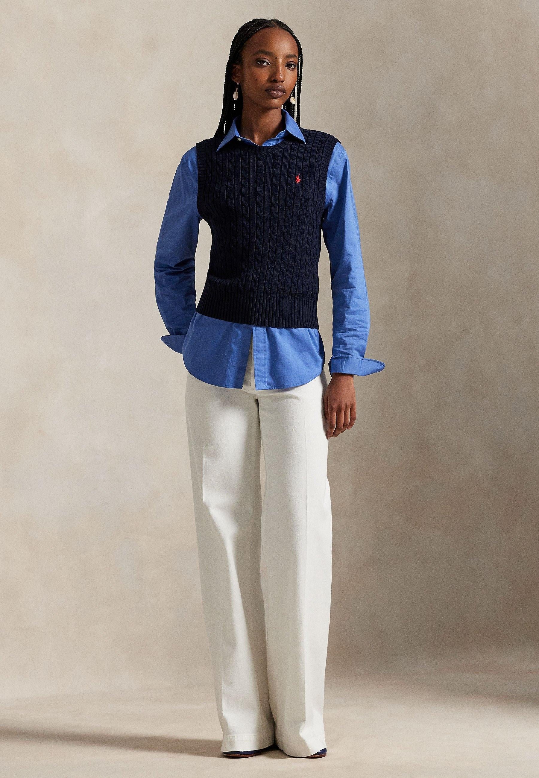 Gilet in cotone con lavorazione a trecce 211971882 501 RALPH LAUREN 