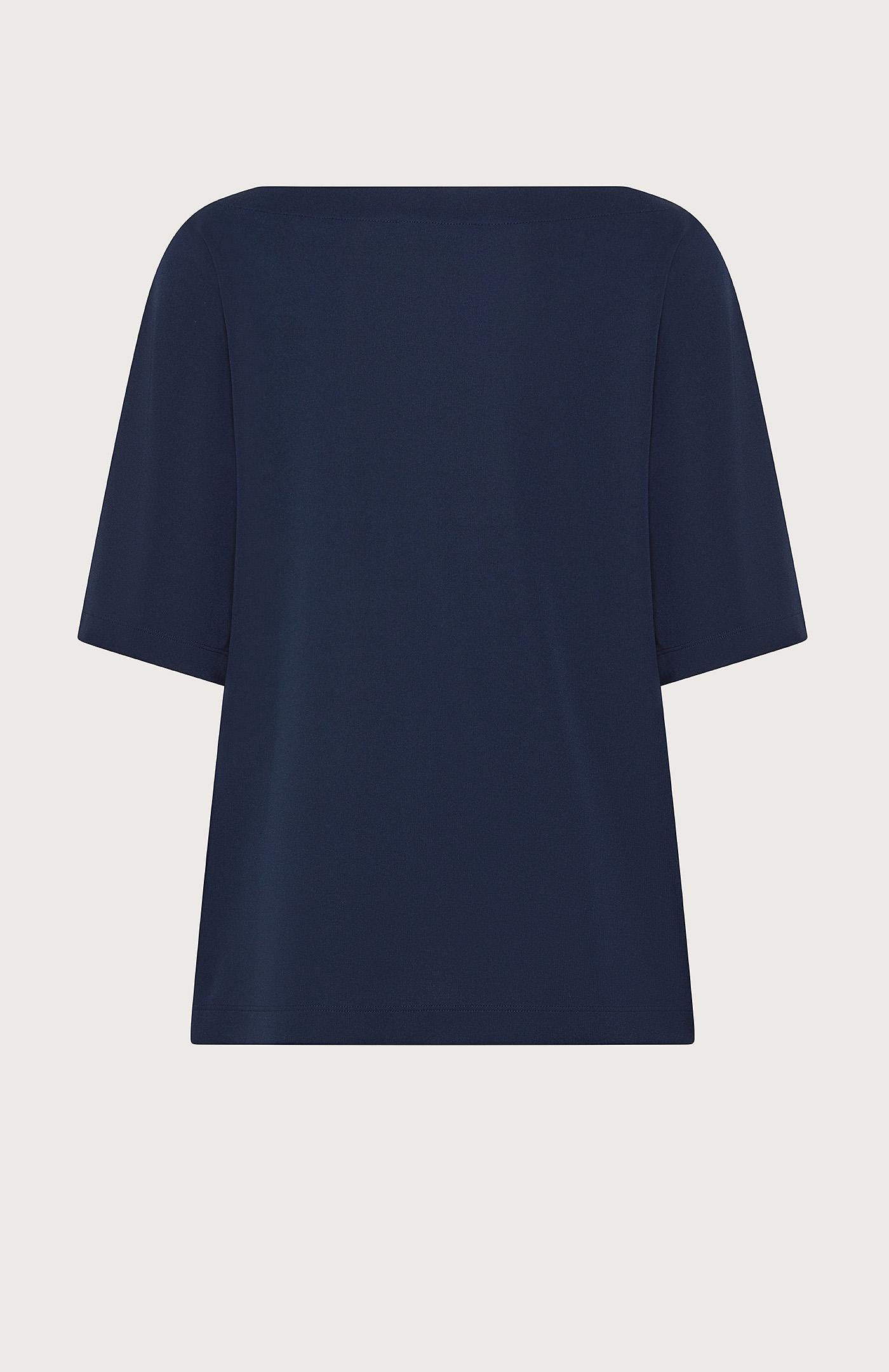 Blusa donna in jersey collo a barchetta