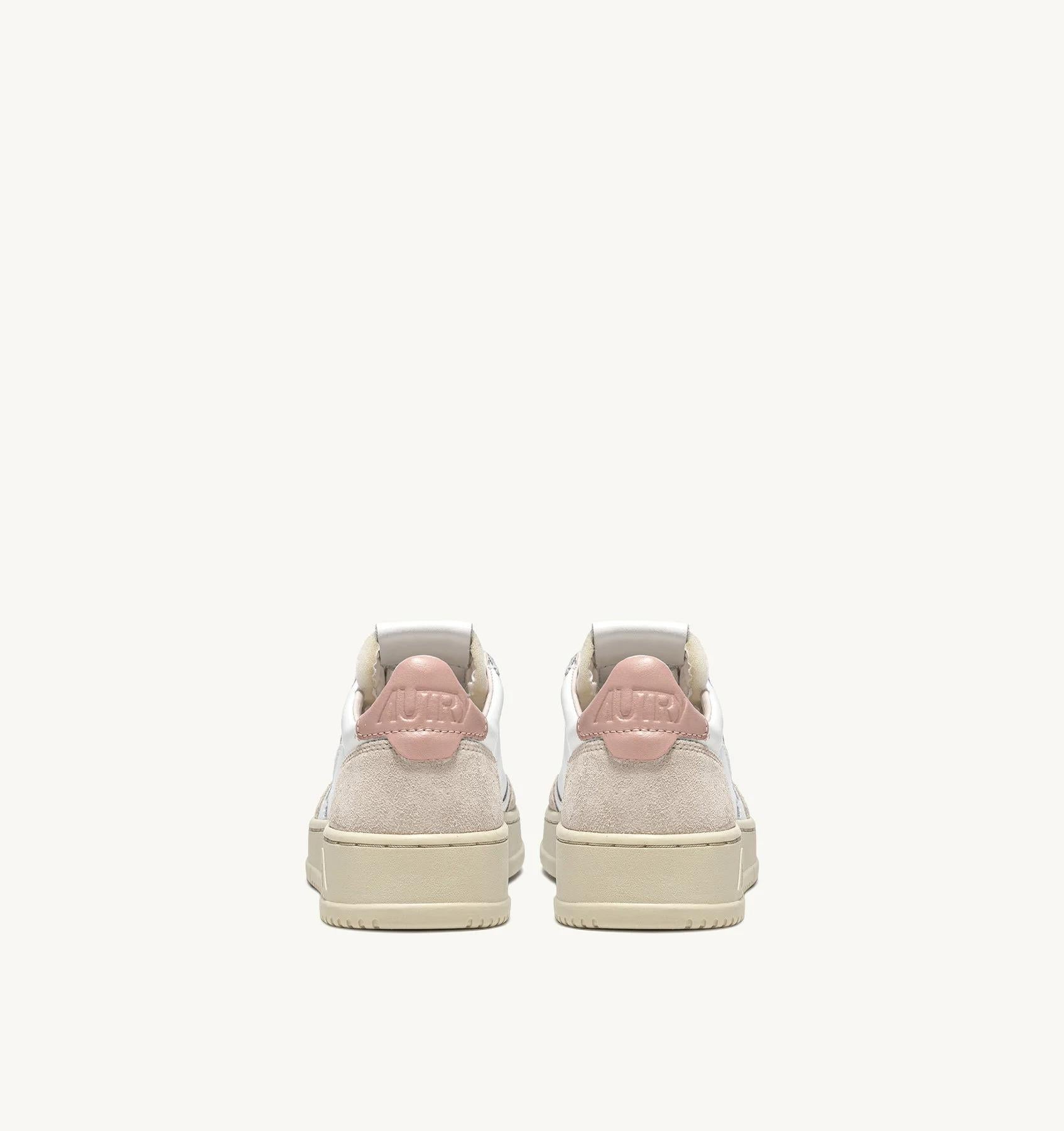 SNEAKERS MEDALIST LOW IN PELLE BIANCA E POWDER E SUEDE BEIGE AULW LS37 AUTRY ACTION SHOES 