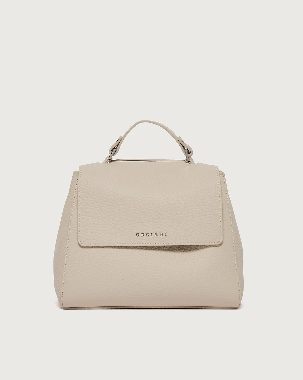 Borsa Sveva Soft Piccola a mano in pelle con tracolla<BR/> B01999SOF AVORIO ORCIANI 