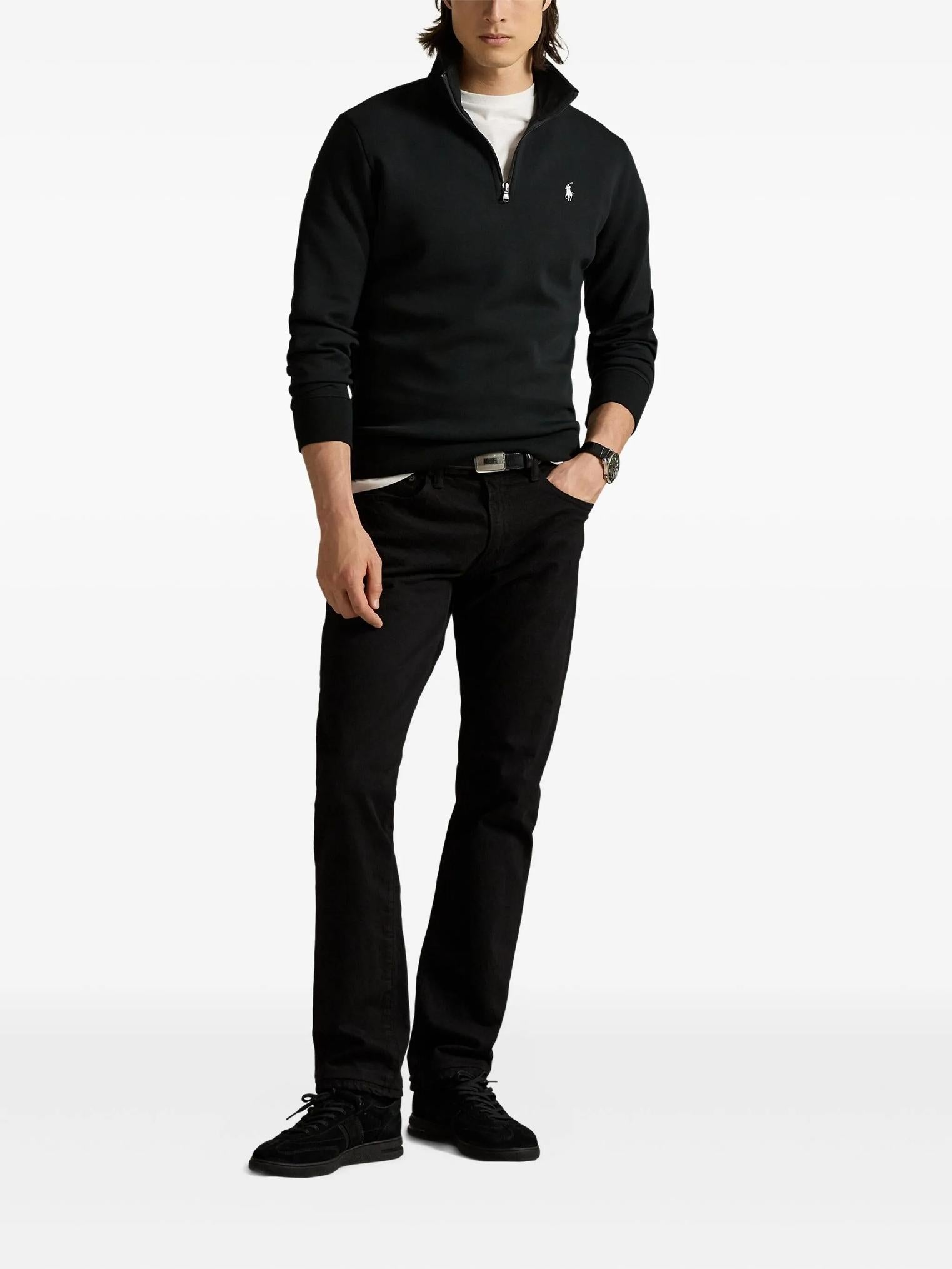 Felpa in cotone a mezza zip 710P06234 001 RALPH LAUREN 