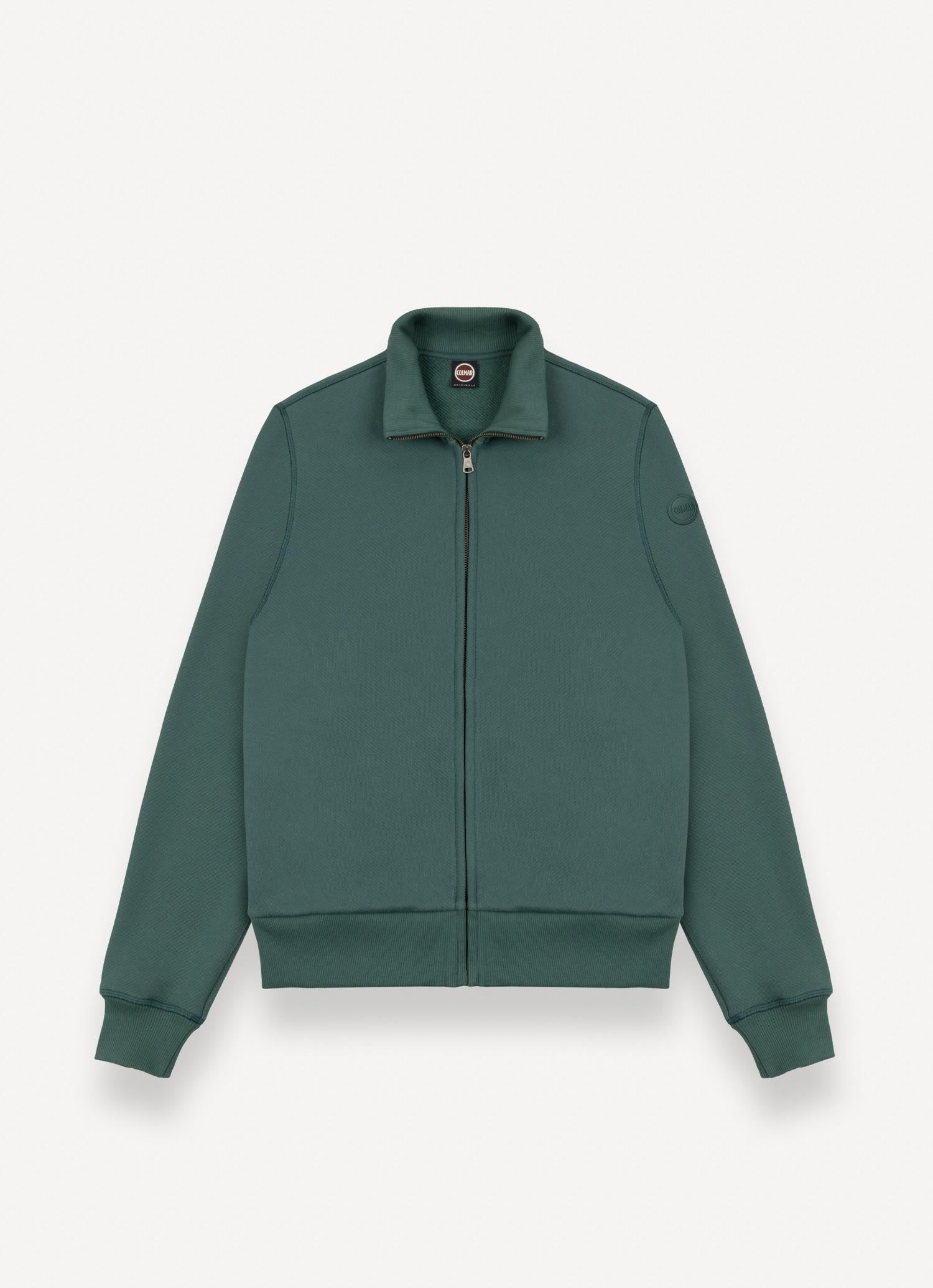 Men's brushed cotton sweatshirt with zip