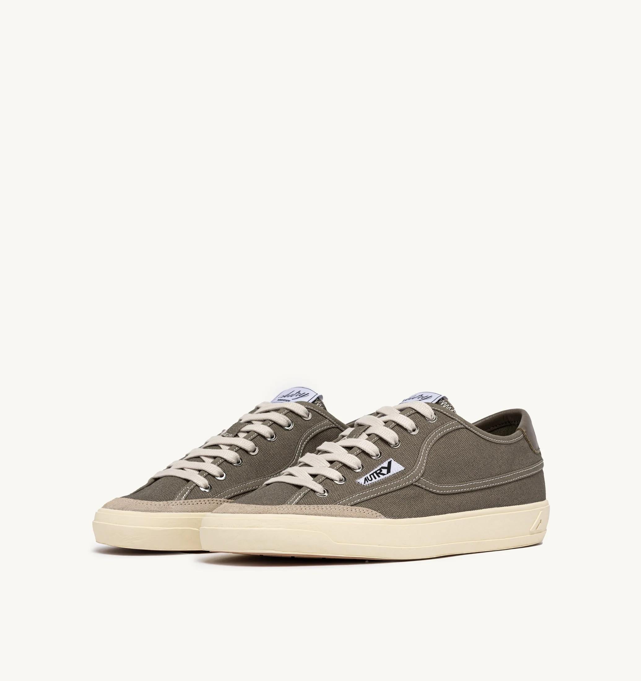 SNEAKERS WINDSCAPE LOW IN CANVAS MILITARY<BR/> SCLM CU03 AUTRY ACTION SHOES 