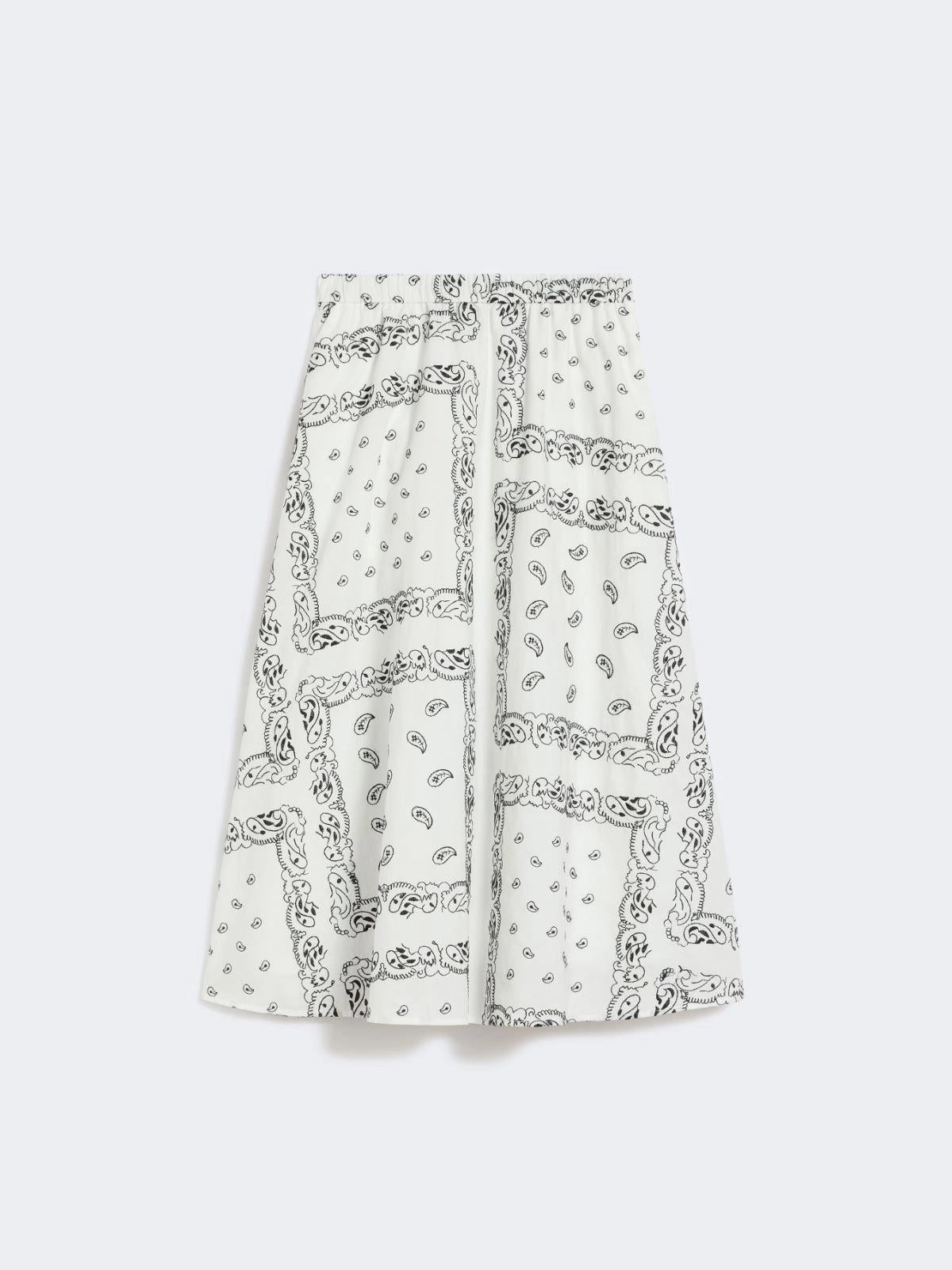 Gonna midi in popeline di cotone - BIANCO<BR/> WKDCARAVAN 001 WEEKEND 
