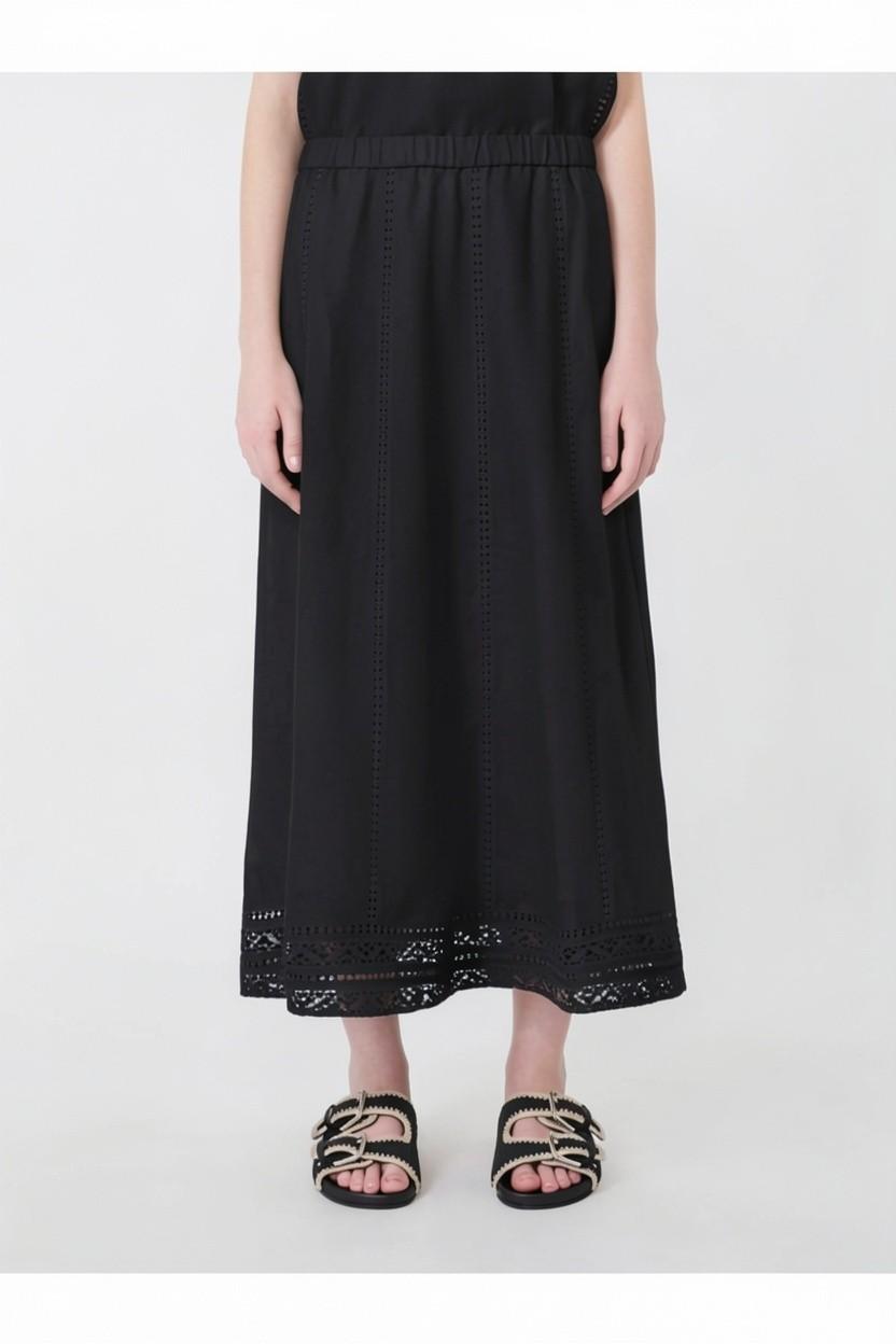 Gonna in lino con ricami à jour WKDGERGO 005 WEEKEND 