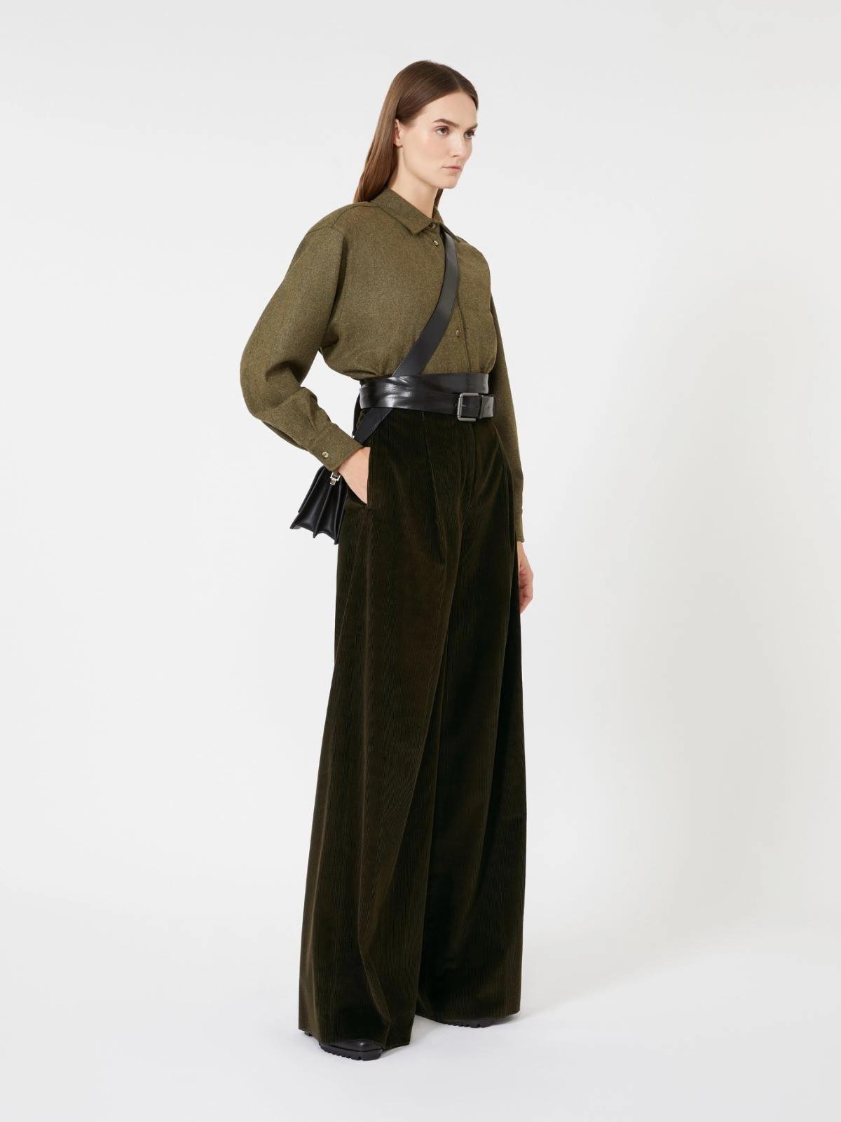 Camicia in feltro di lana - Verde muschio<BR/> BENARES1234 001 MAX MARA 