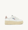 SNEAKERS MEDALIST PLATFORM IN PELLE COLORE BIANCO E POWDER PINK