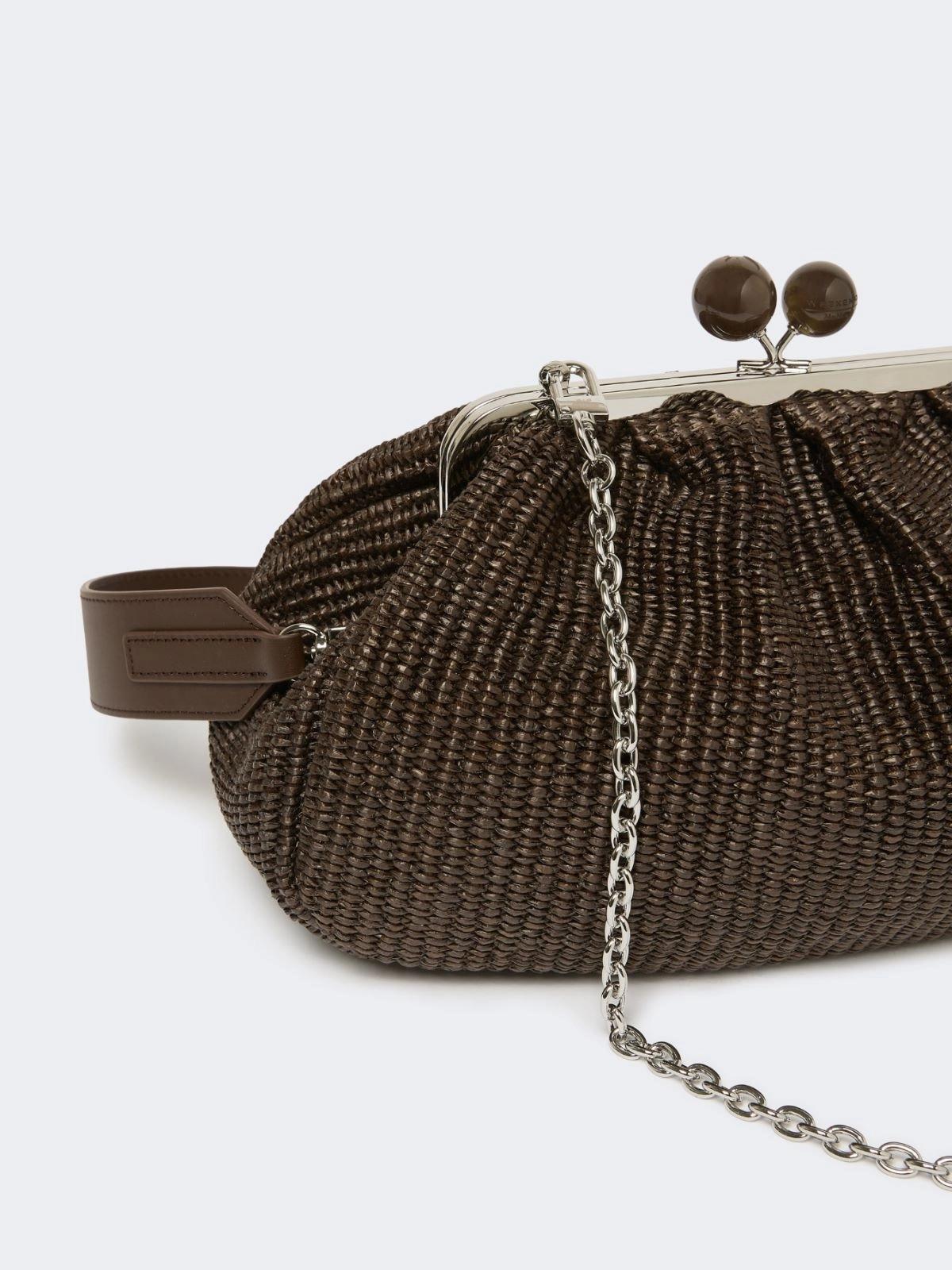 Pasticcino Bag medium effetto rafia - MARRONE SCURO<BR/> WKAFORTUNA 053 WEEKEND 