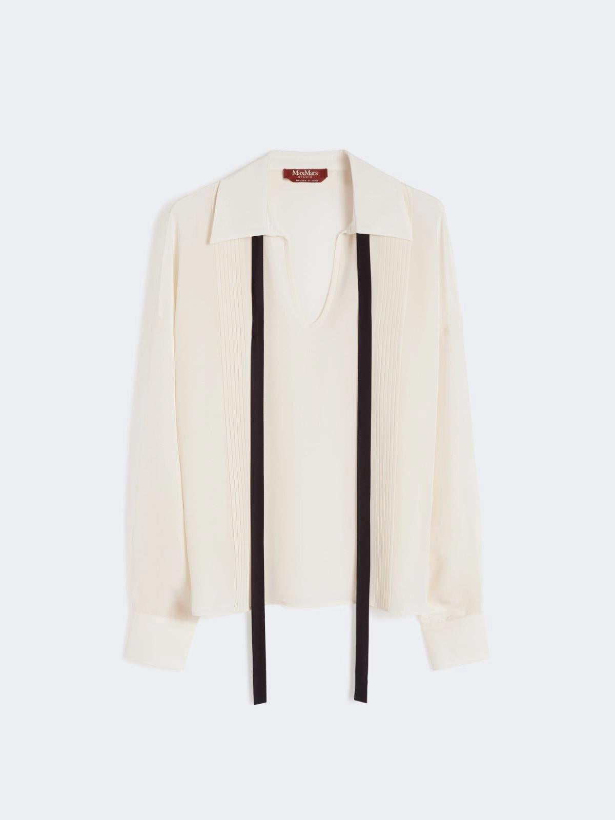 MSTCOLONO <BR/>Blusa in seta con cravattino MSTCOLONO 048 MAX MARA CAPSULE 