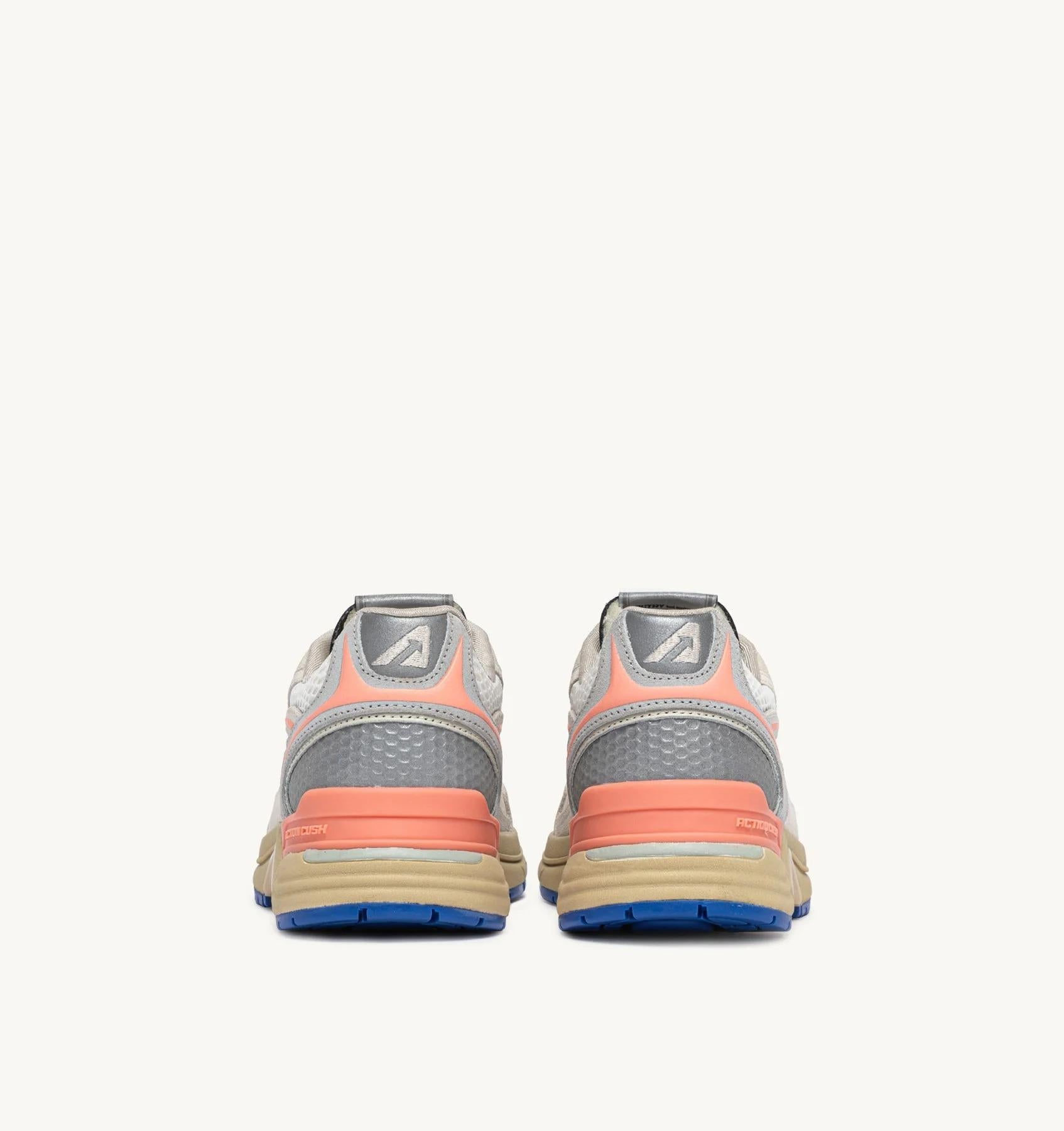 SNEAKERS HYPERWAY IN MESH E SUEDE BIANCO E PEACH PINK<BR/> HYLW HU02 AUTRY ACTION SHOES 
