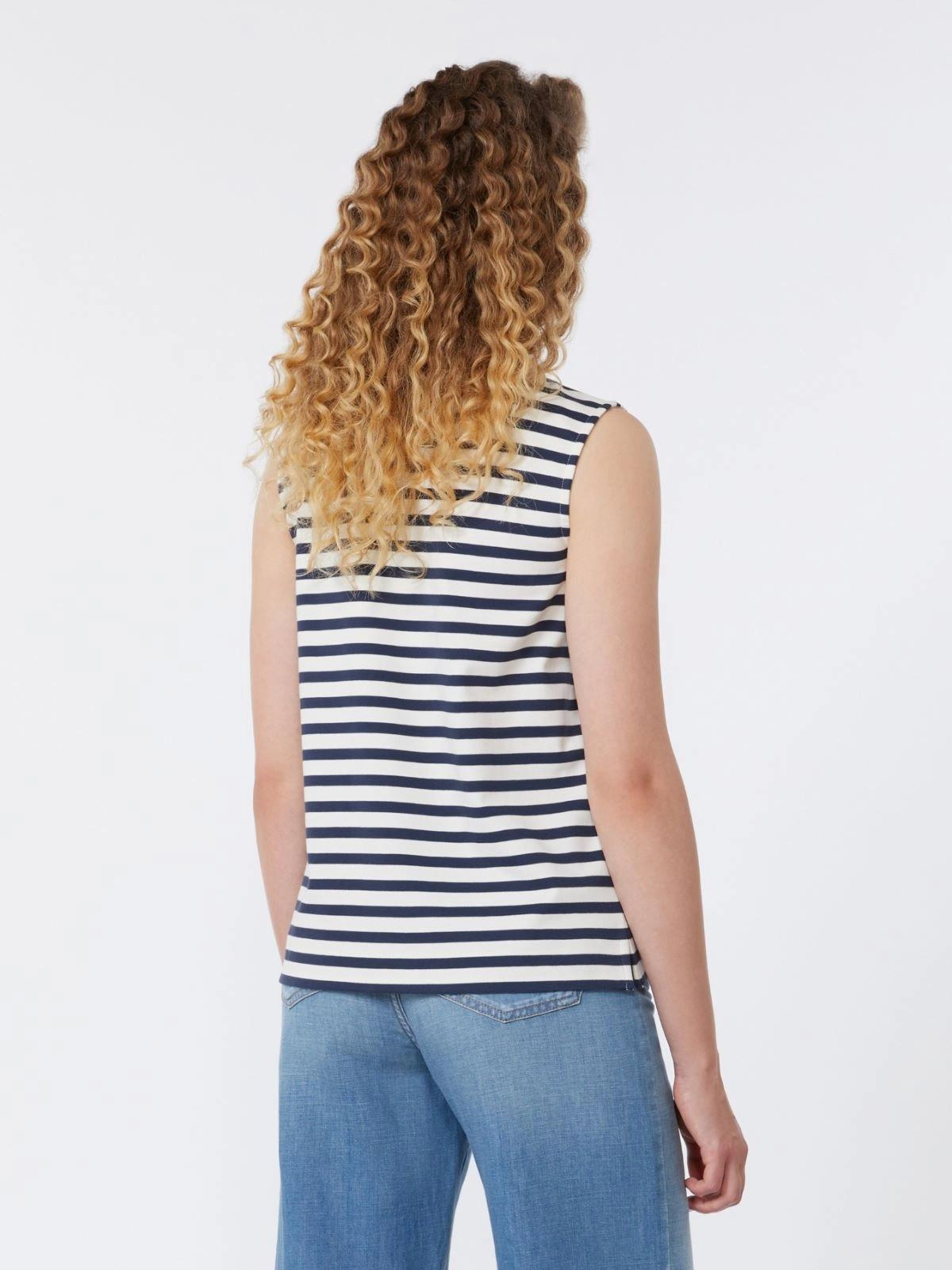 Top smanicato in jersey interlock - BLU<BR/> WKDMULTIH 011 WEEKEND 