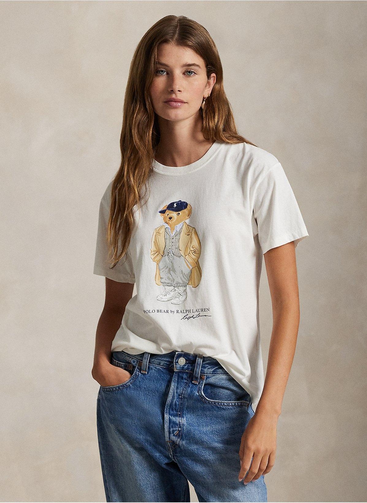 T-shirt in puro cotone con stampa bear 211971752 001 RALPH LAUREN 
