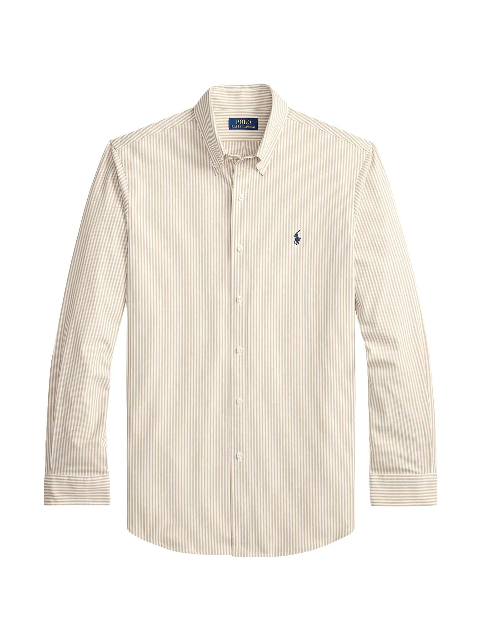 Camicia fantasia a righe in cotone elasticizzato 710929344 500 RALPH LAUREN 