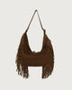 Borsa Isola Peach Fringe Small a spalla in suede