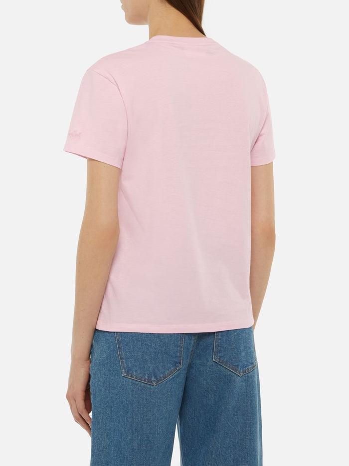 T-shirt Emilie in cotone con ricamo strass