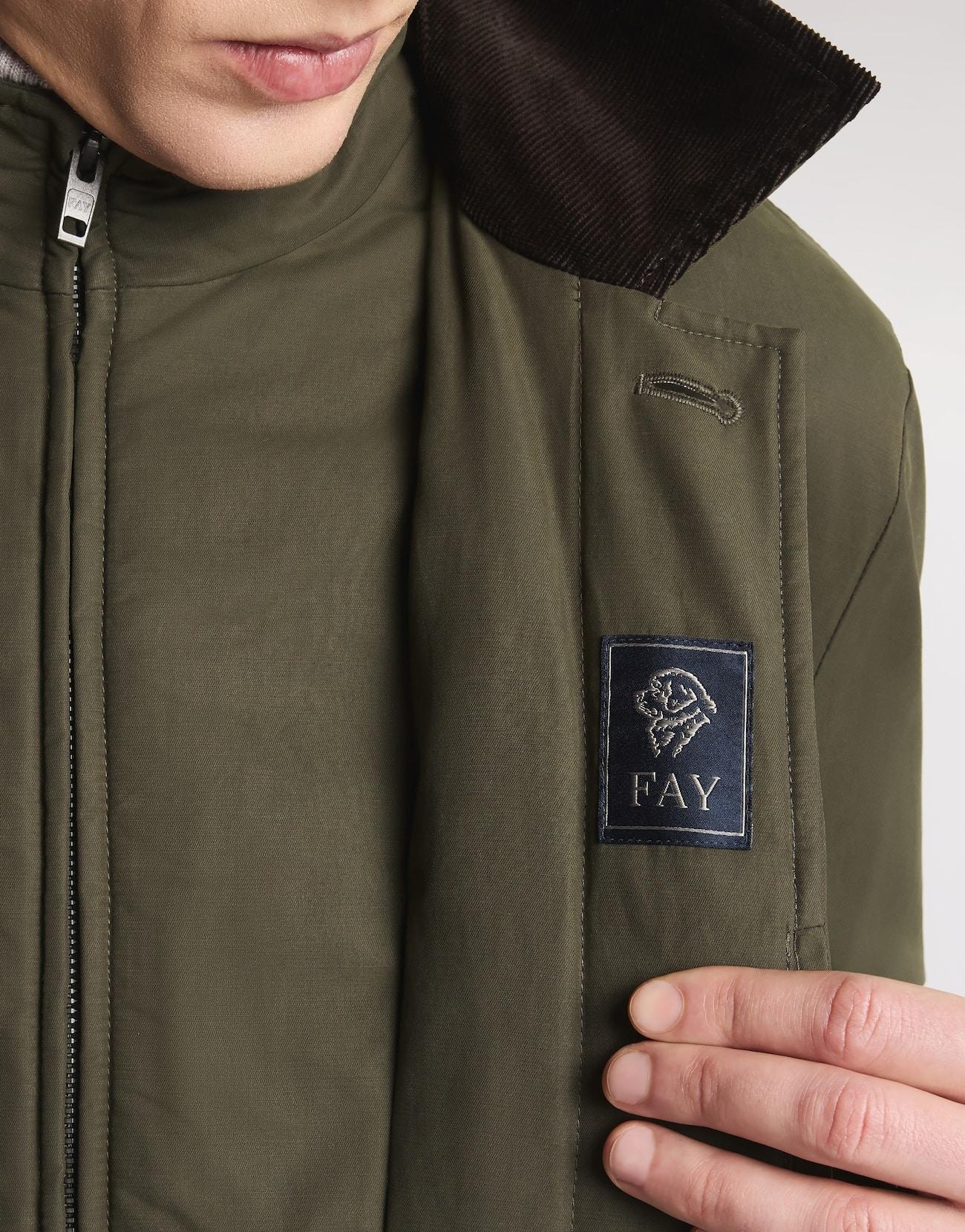 Morning Raincoat Corto in Faille di Cotone e Nylon NAM13510100XLZ V805 FAY 