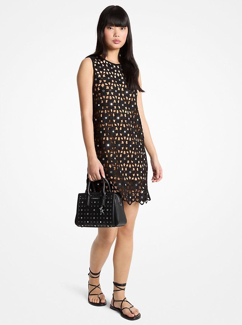 Abito in crochet floreale con decorazioni a specchio<BR/> MS683CWKNE 001 MICHAEL KORS 