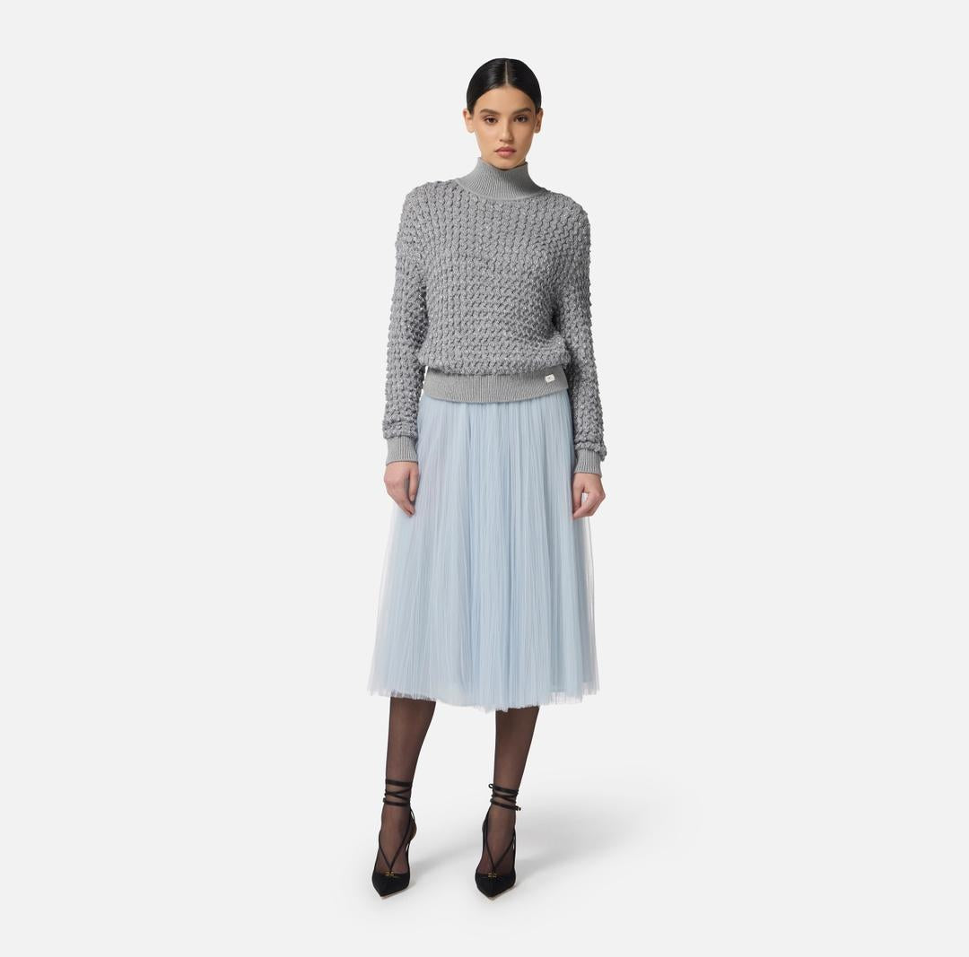 Maglia in bouclé con paillettes MK20Q56E2 431 ELISABETTA FRANCHI 