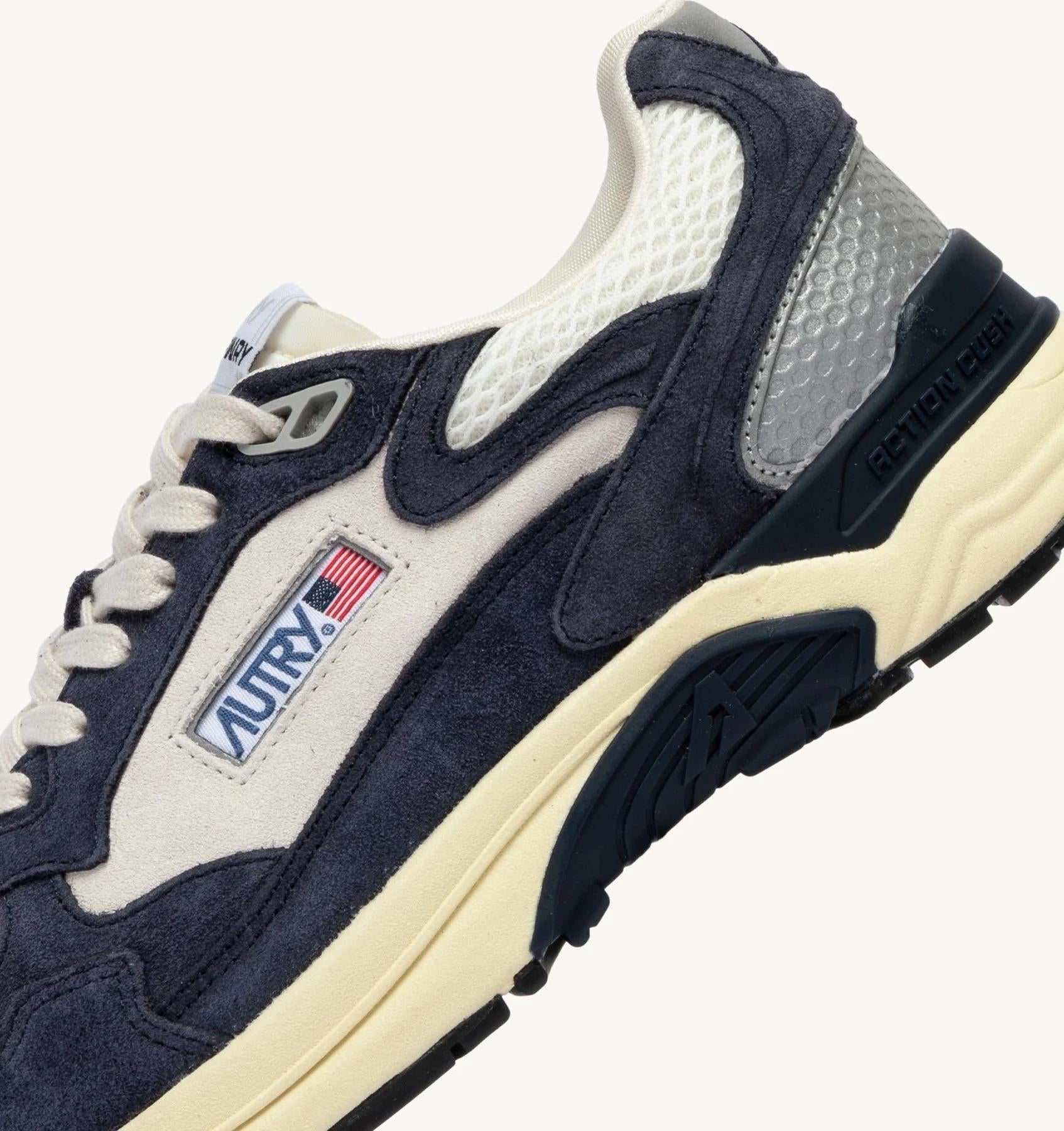 SNEAKERS HYPERWAY IN MESH E SUEDE SPACE BLUE E ARGENTO<BR/> HYLM SA06 AUTRY ACTION SHOES 