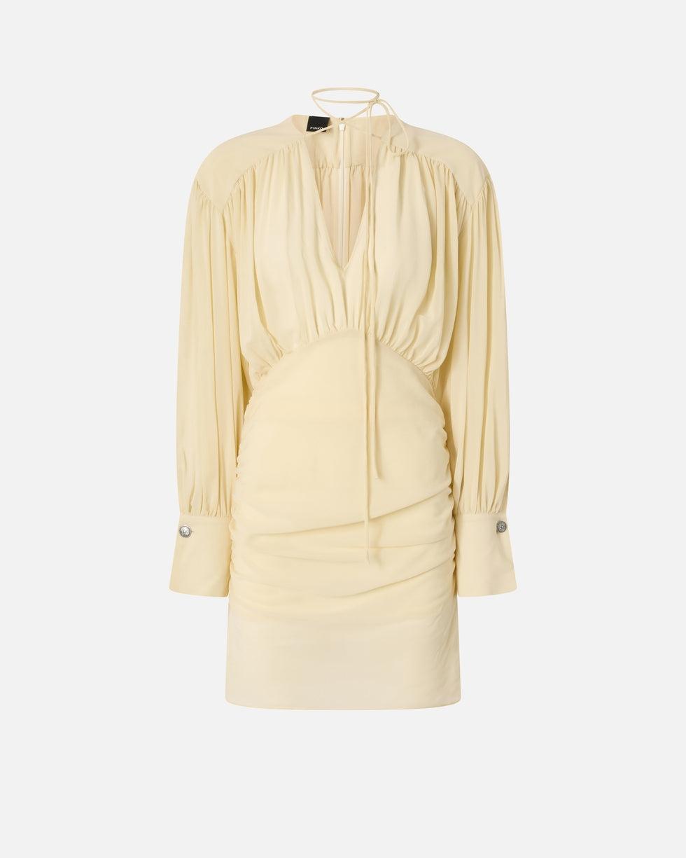 Mini abito a maniche lunghe e drappeggiato apricena 106896A3B2 C19 PINKO 