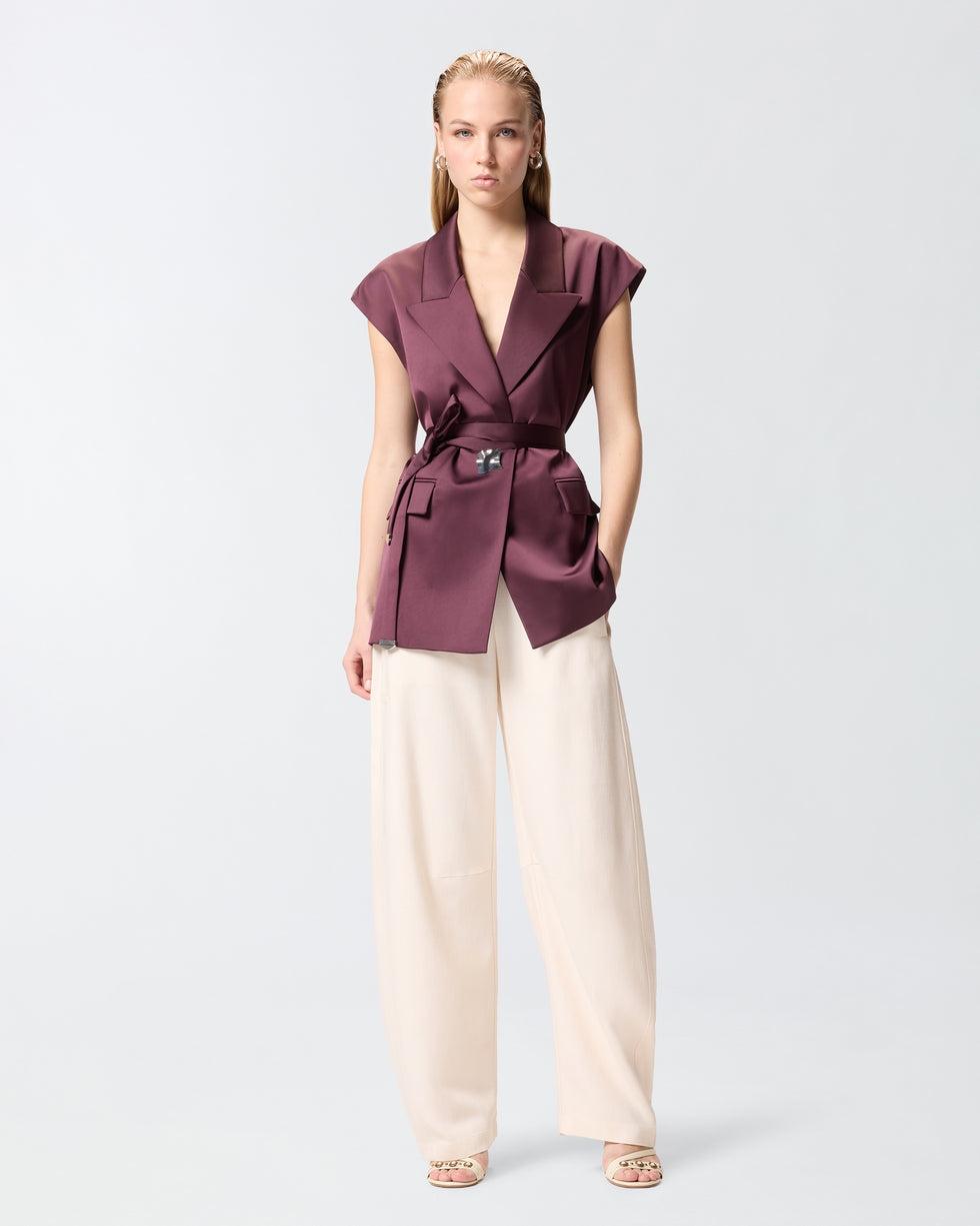 Giacca smanicata in satin<BR/> 106585A1Y5 R57 PINKO 
