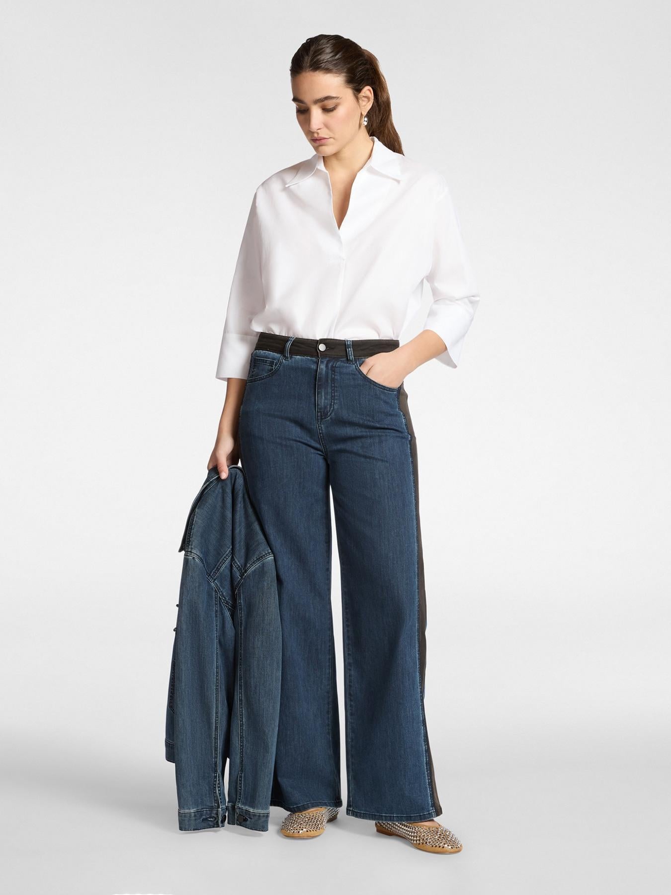 Camicia in popeline maniche tre quarti<BR/> 2043Z100037N 01 ELENA MIRO 
