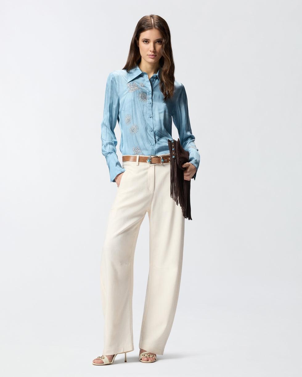 Camicia fluida con stampa gioiello piazzata<BR/> 106211A37N F15 PINKO 