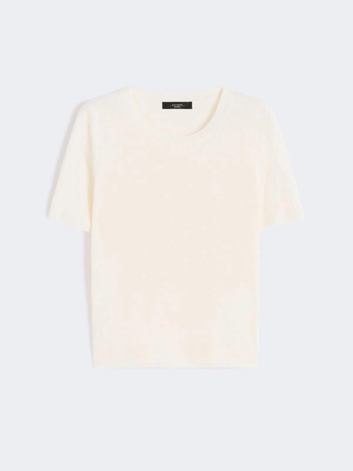 Maglia basic in filato di lino - ECRU<BR/> WKDPANCONE 001 WEEKEND 