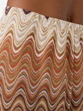 Pantalone lungo Amalia in raschel degradé marrone<BR/> AML001 01846L MC2 SAINT BARTH 