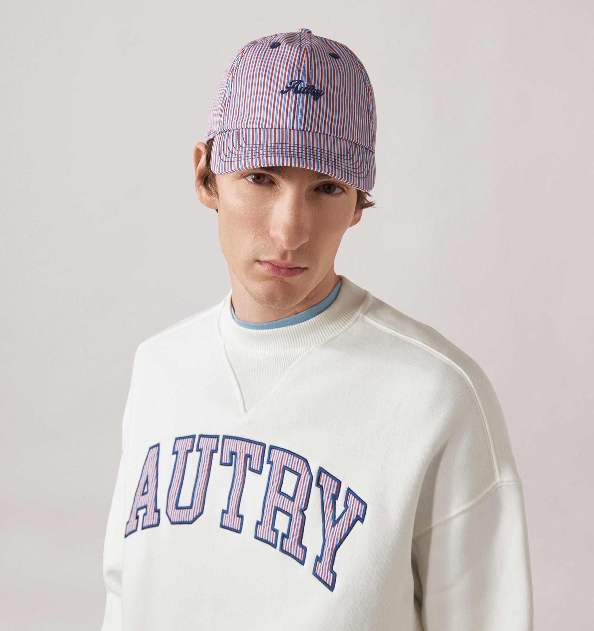 CAPPELLO BASEBALL IN COTONE A RIGHE UNISEX<BR/> ACPU 075T AUTRY ACTION SHOES 