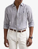 Camicia uomo in lino a righe