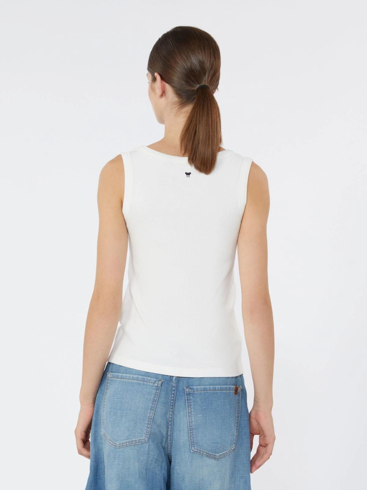 Top in cotone stretch - Bianco<BR/> WKDMULTIC 001 WEEKEND 