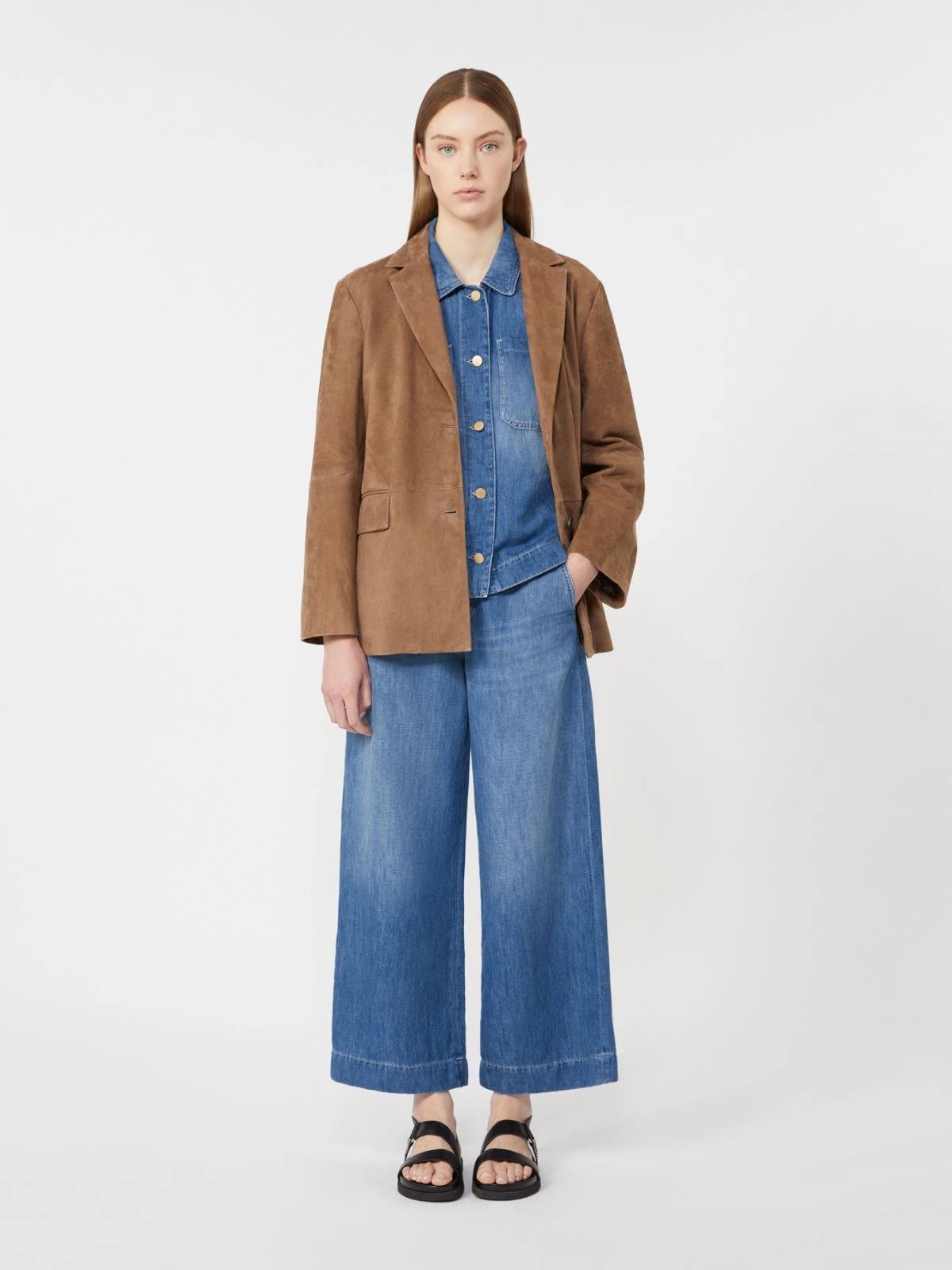 Pantalone in denim di cotone e lino - Blu SMMASTICE 001 S MAX MARA 