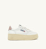 SNEAKERS MEDALIST PLATFORM IN PELLE COLORE BIANCO E POWDER PINK
