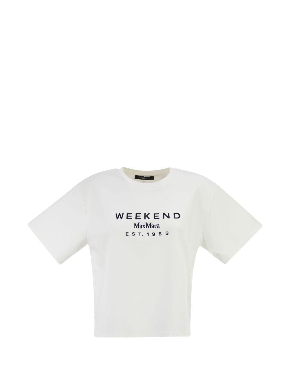T-shirt in jersey di cotone con stampa - BIANCO<BR/> WKDSABATO 006 WEEKEND 