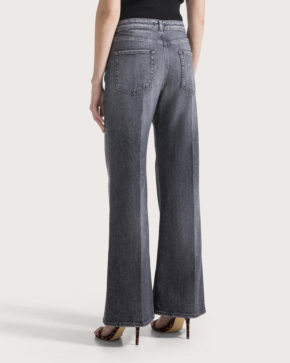 Jeans lunghi a vita alta in denim washed PD0101240297 998 SEVENTY 