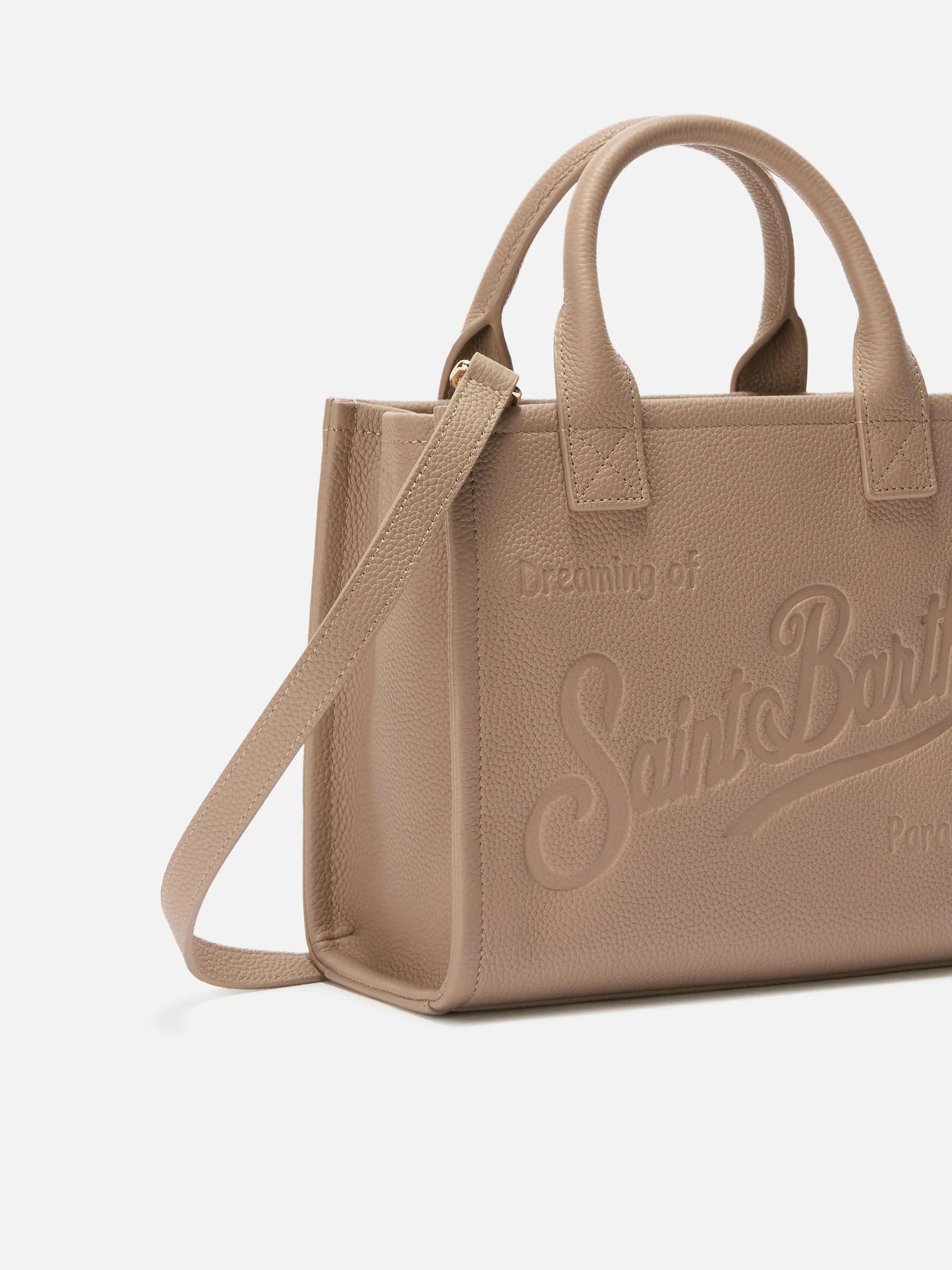 Borsa a spalla Vanity Bag Midi in pelle martellata nocciola<BR/> VANMD001 00531I MC2 SAINT BARTH 